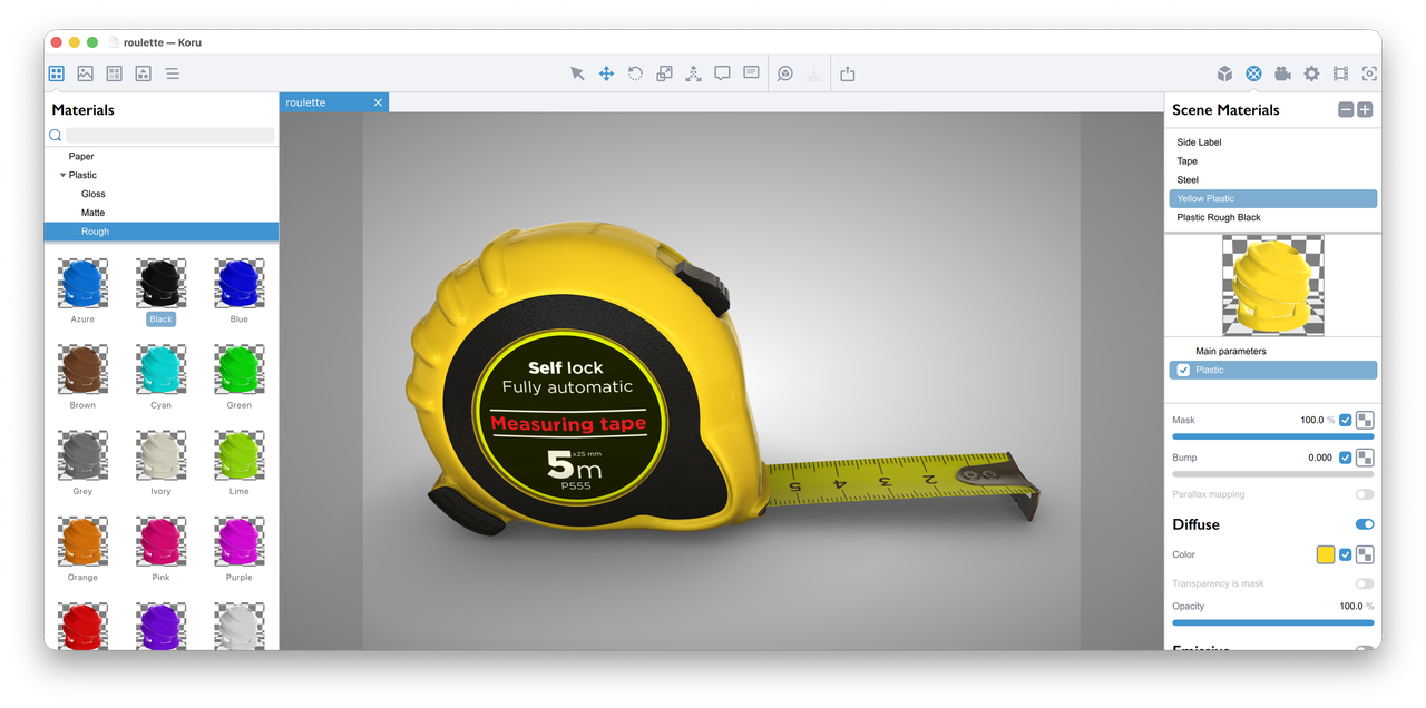 Koru 3D modeling interface
