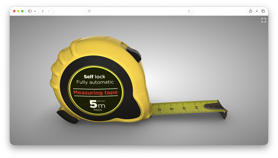 3D scene exported and viewed in a web browser
