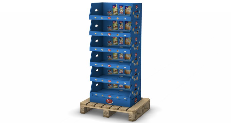 Stacked cardboard displays — 3D Product View