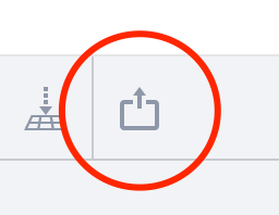 Koru export button in toolbar