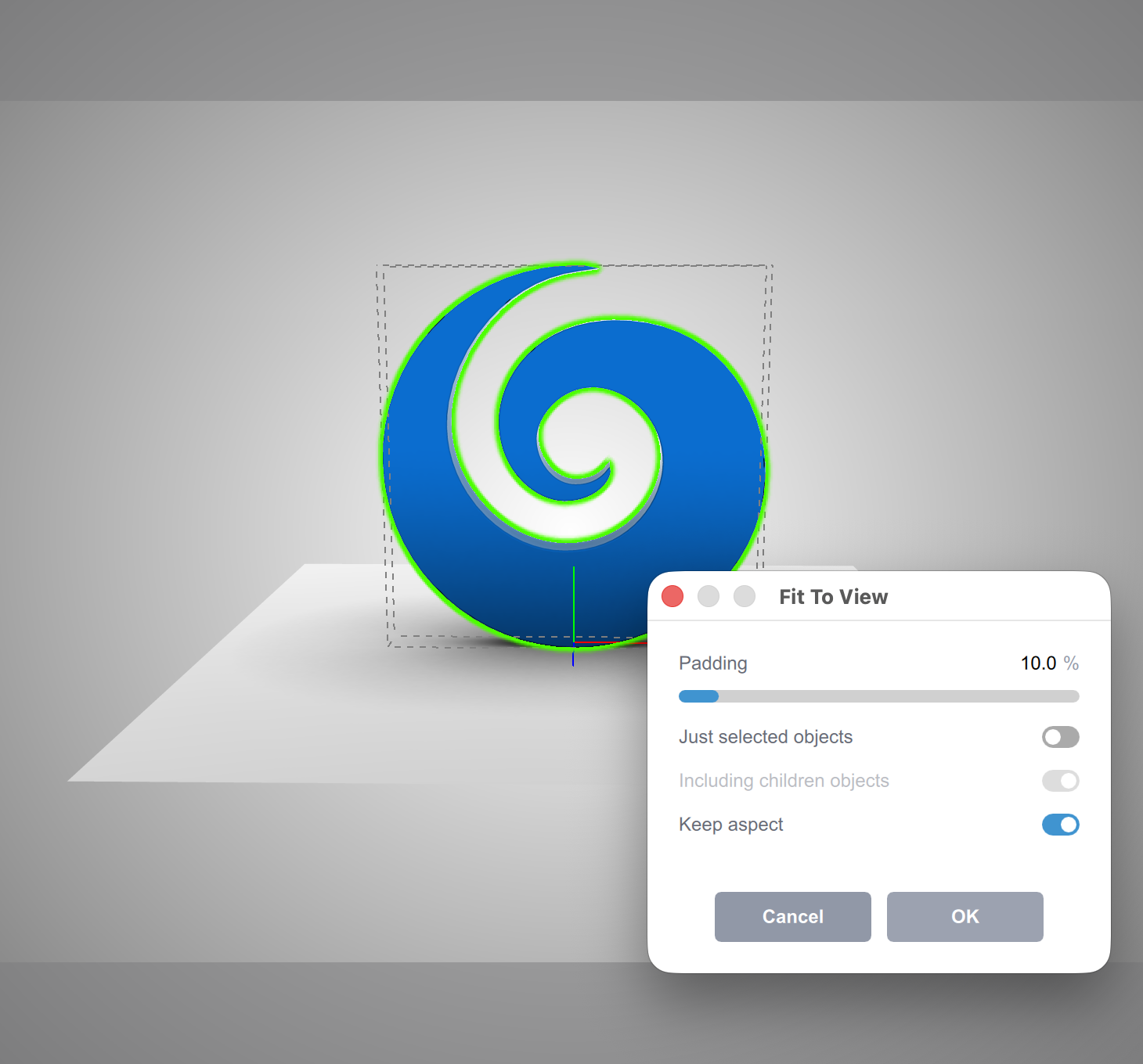 Fit to view tool in Koru