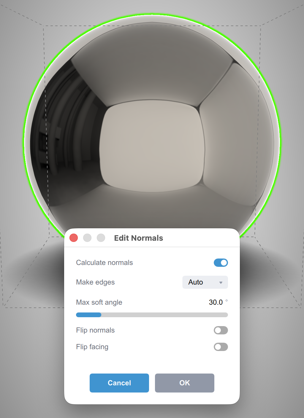 Normals editor in Koru
