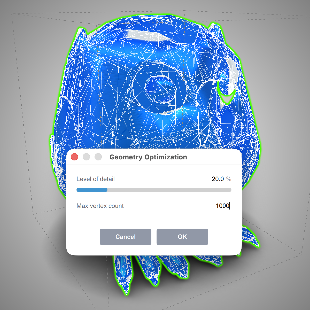 Over-optimized Mesh in Koru